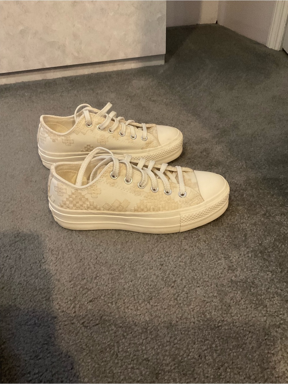 Converse Low-Top Canvas Sneakers in Cream